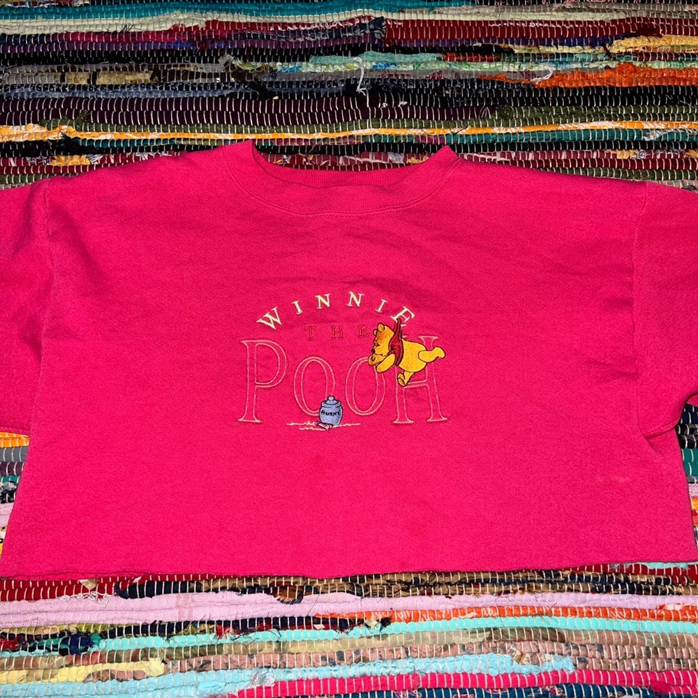 Vibrant Pink Crew Neck with Winnie the Pooh Graphic Medium